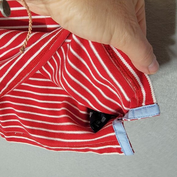Tommy Hilfiger Buzz Off Mens Polo Shirt Insect Repellent Red White Striped L - Picture 6 of 11